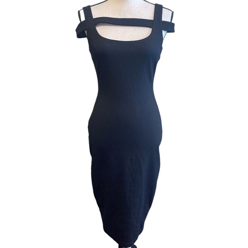 Bailey 44 Blackβ Bodycon Cold Shoulder Midi Length Dress Women's Small